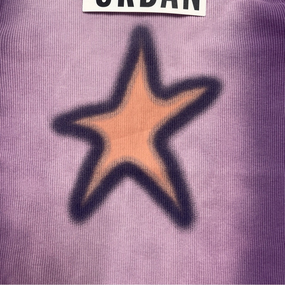 Urban Outfitters Purple Long Sleeve Tee with Orange Star - Picture 6 of 7